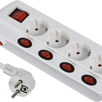 BASE MULTI INTERRUPTOR DE 4 TOMAS - Imagen 1