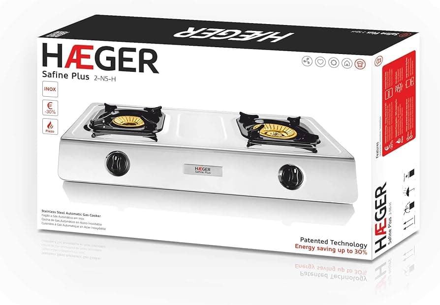 COCINA A GAS 2 FUEGOS ACERO INOXIDABLE - Imagen 2