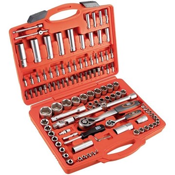 JUEGO LLAVES VASO 1/2" 1/4" HR 110 PIEZAS 72 DIENTES - Imagen 1