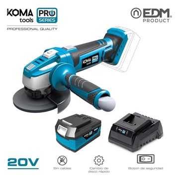 KIT AMOLADORA 20V KOMA TOOLS PRO SERIES BATERIA 4.0AH - Imagen 1