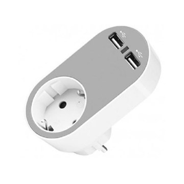 LADRON BASE 1 TOMA Y 2 USB - Imagen 1