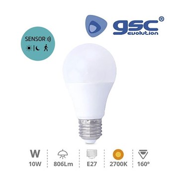 LAMPARA LED 10 W CALIDA CON DETECTOR DE PRESENCIA - Imagen 1