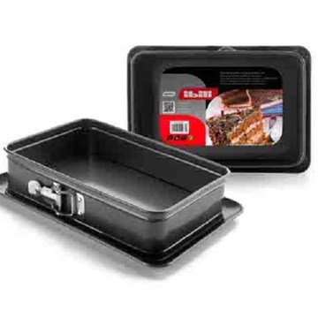 MOLDE DESMONTABLE RECTANGULAR CON BASE EXTRA 28X18 CM - Imagen 1